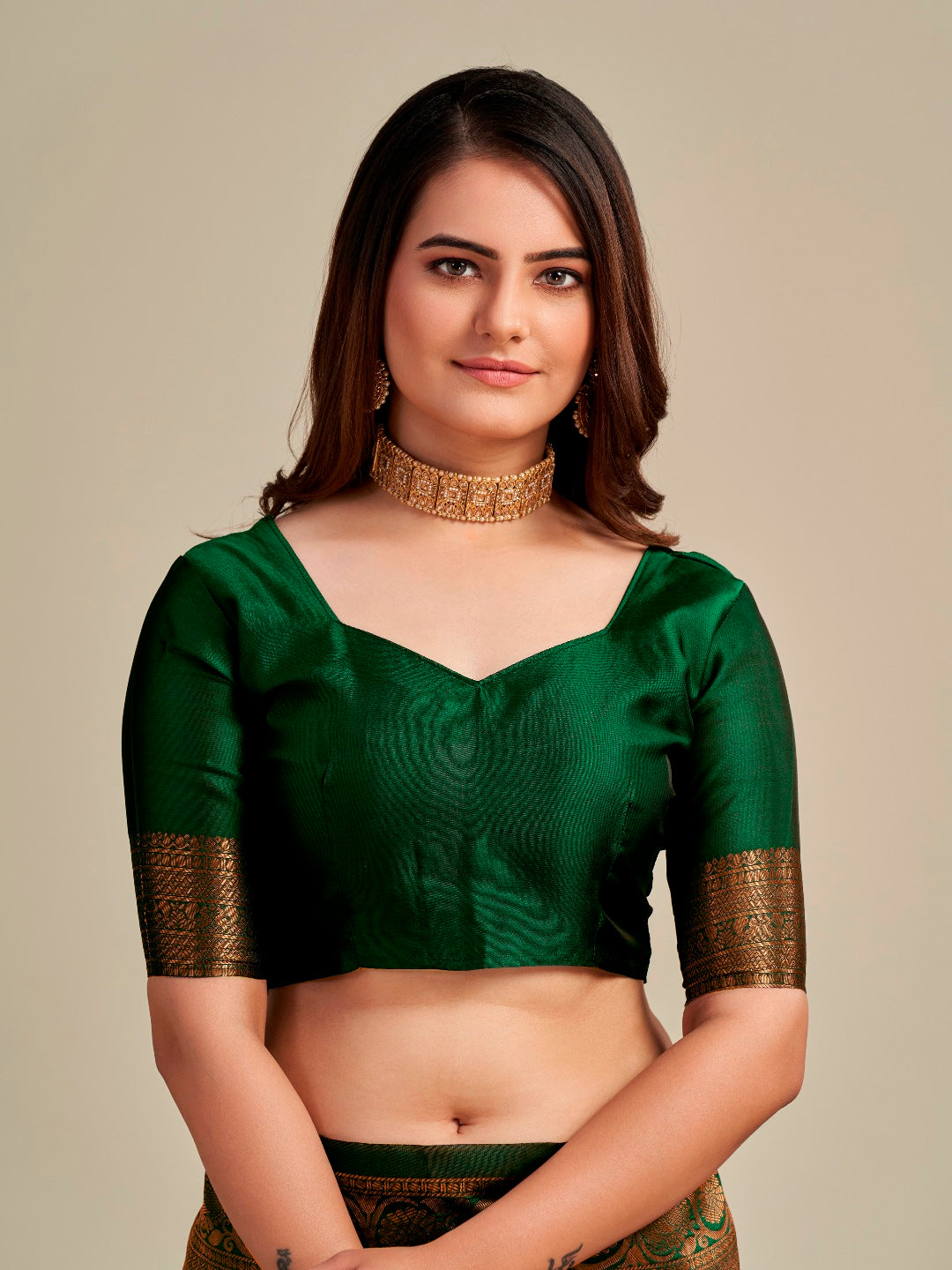 MySaree Elegant Soft Lichi Silk Jacquard Saree with Rich Pallu & Designer Blouse Piece