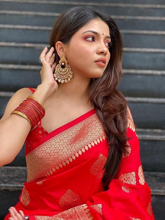 Mysaree Silk Saree — Crimson Royal Zari Elegance
