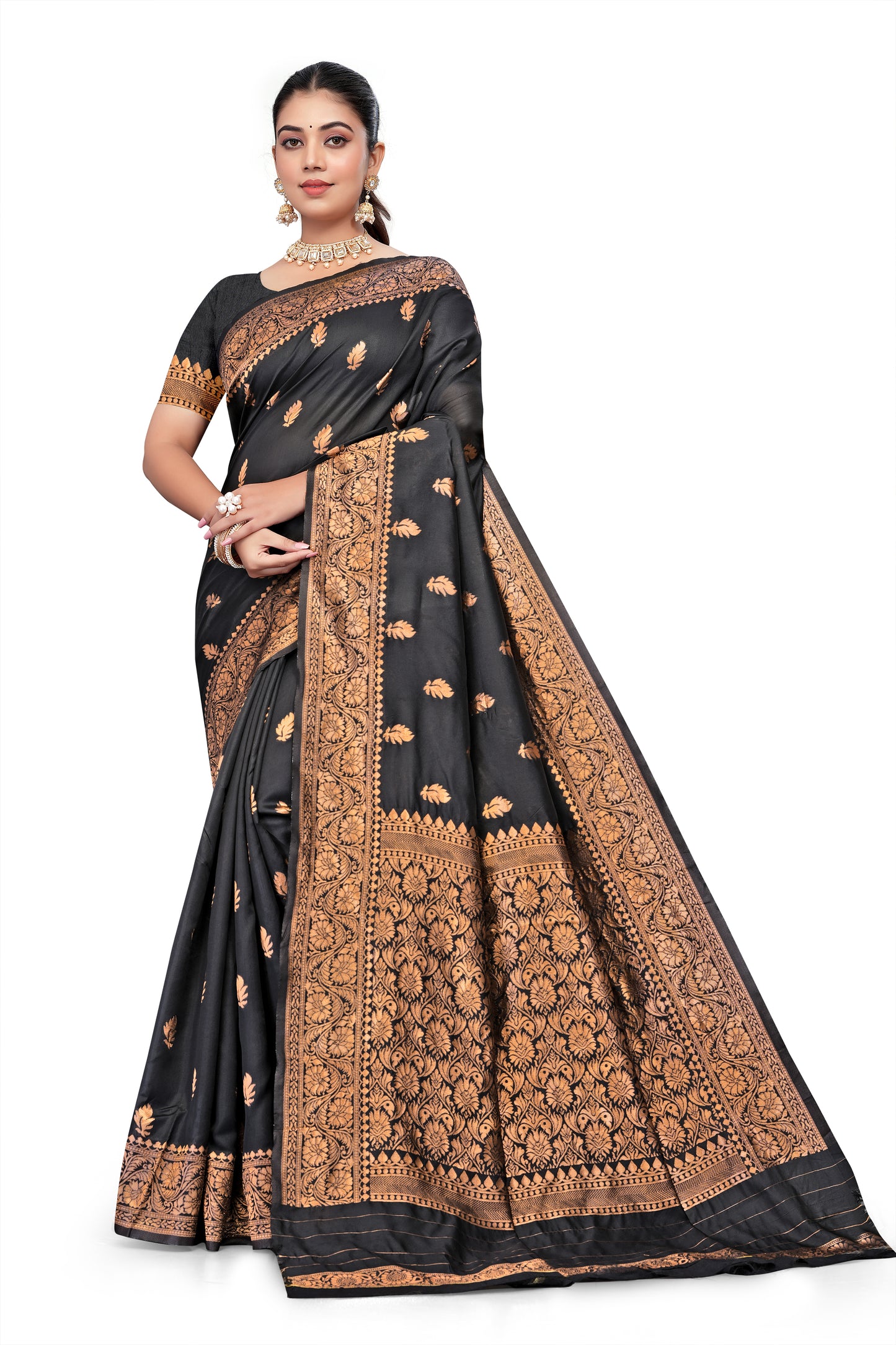 Mysaree Silk Saree — Royal Orchid Zari Elegance