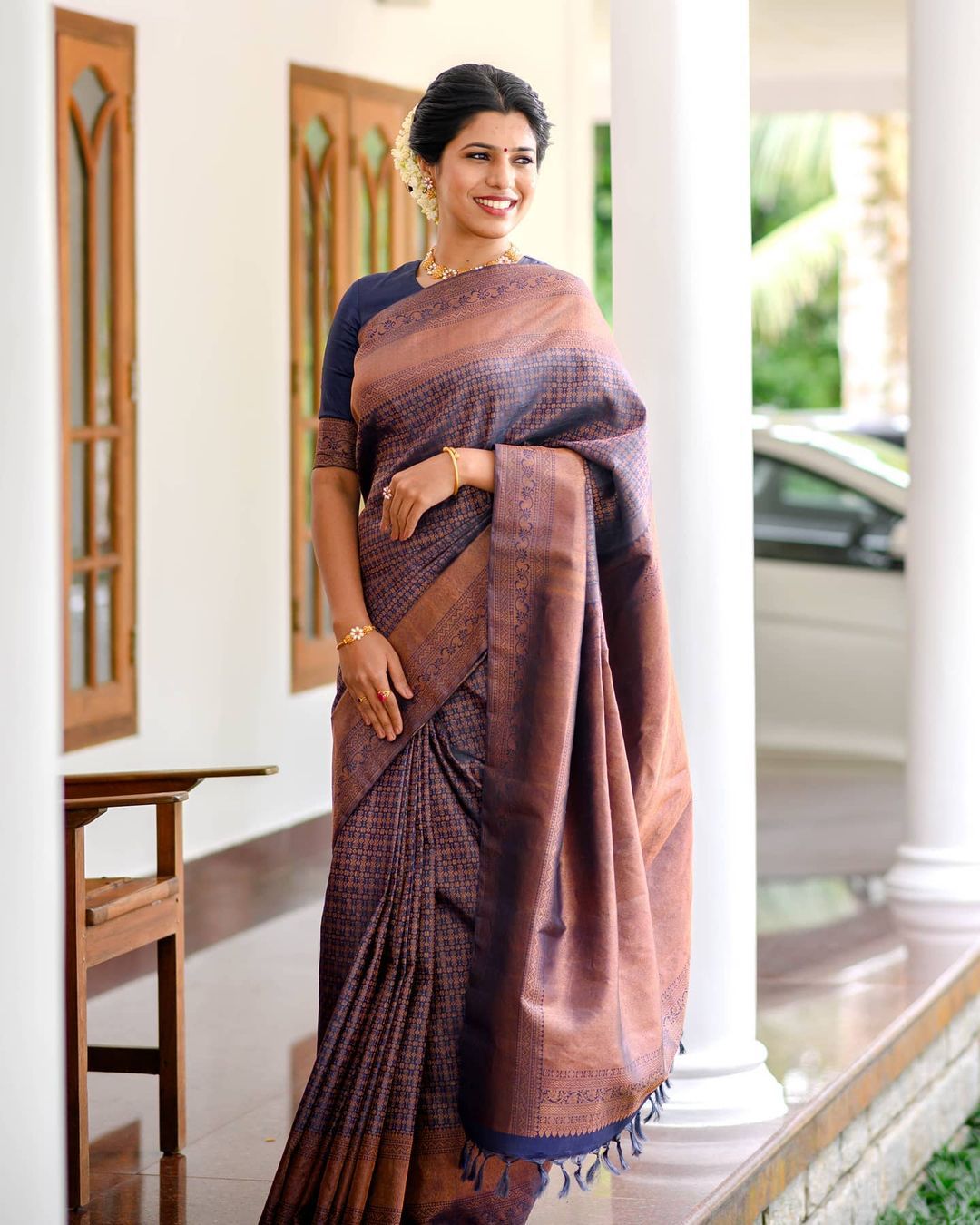 MySaree Soft Lichi Silk Jacquard Saree with Rich Pallu & Unstitched Blouse – Premium Quality