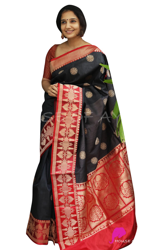 MySaree Soft Lichi Silk Jacquard Saree with Rich Pallu & Unstitched Blouse – Premium Festive Wear