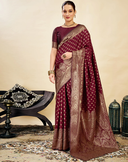 MySaree Bottle Green Jacquard Saree – Premium Golden Zari Weave