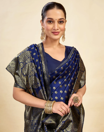 MySaree Bottle Green Jacquard Saree – Premium Golden Zari Weave