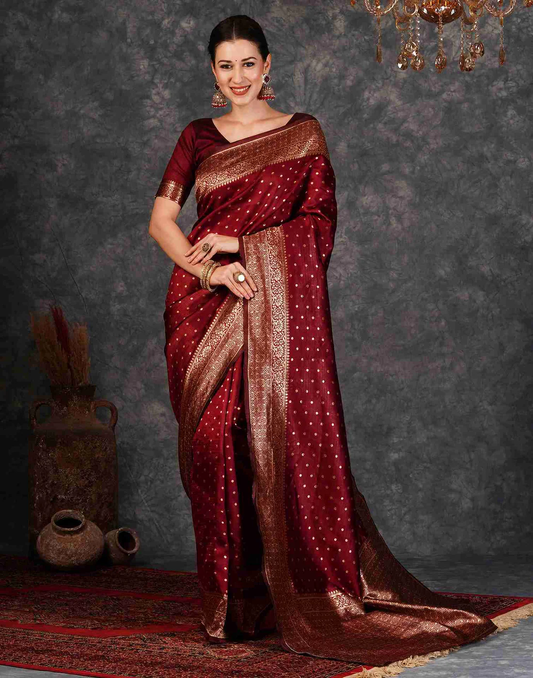MySaree Emerald Gleam Jacquard Saree – Bottle Green Zari Butti | Festive & Wedding Wear