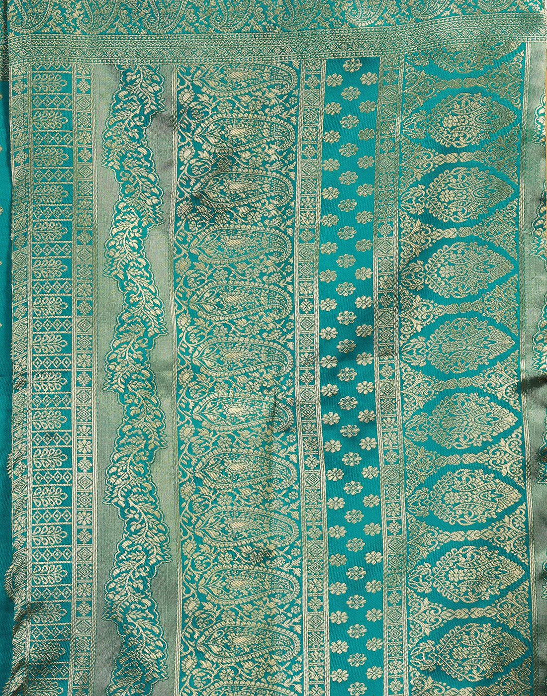MySaree Emerald Majesty Jacquard Saree – Bottle Green Zari Design for Festive Wear
