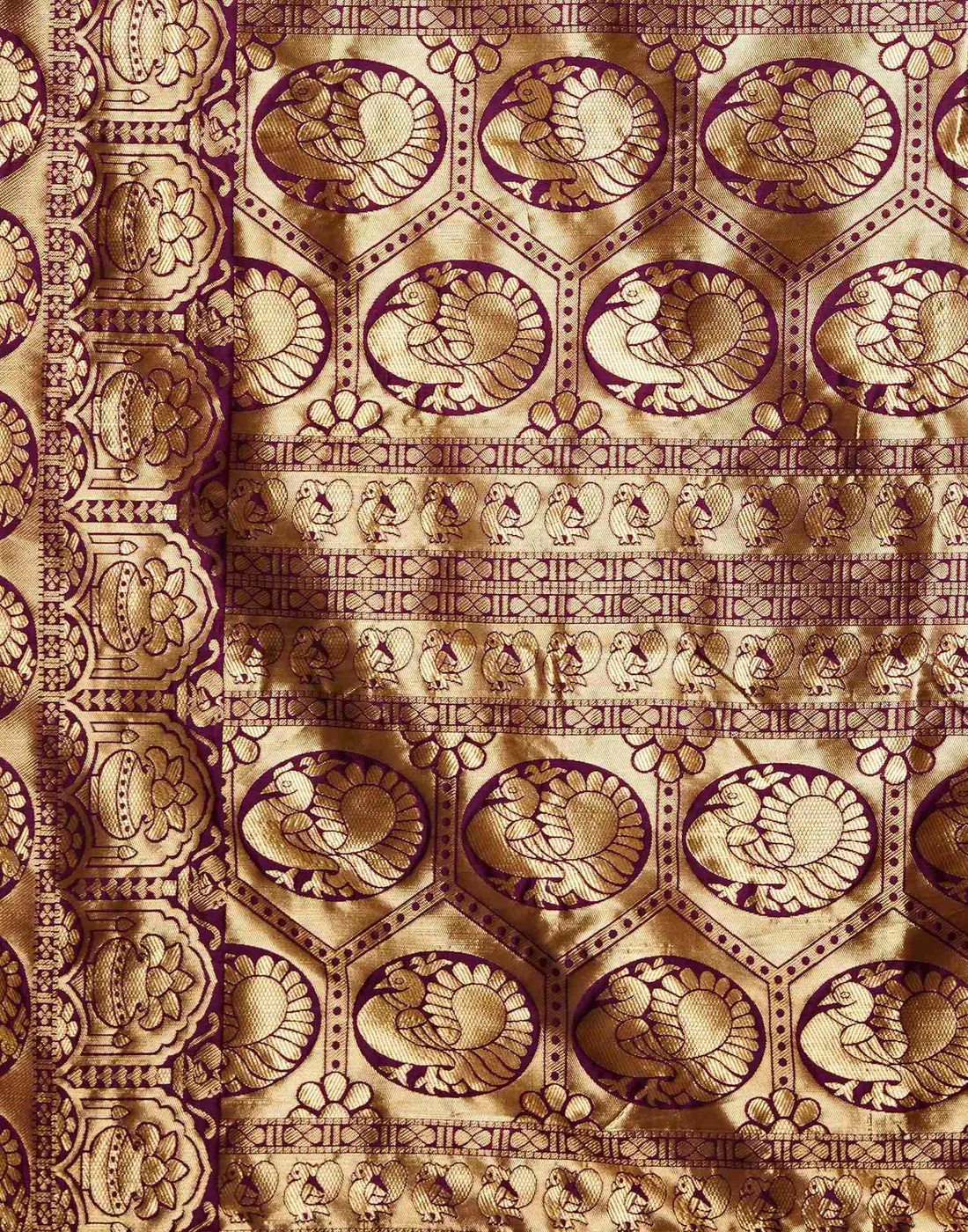 MySaree Radiant Rani Pink Jacquard Saree – Golden Zari Heritage Weave