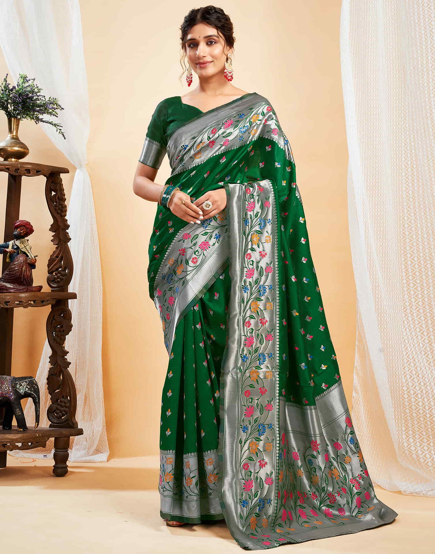 Mysaree Jacquard Saree — Blooming Elegance Collection