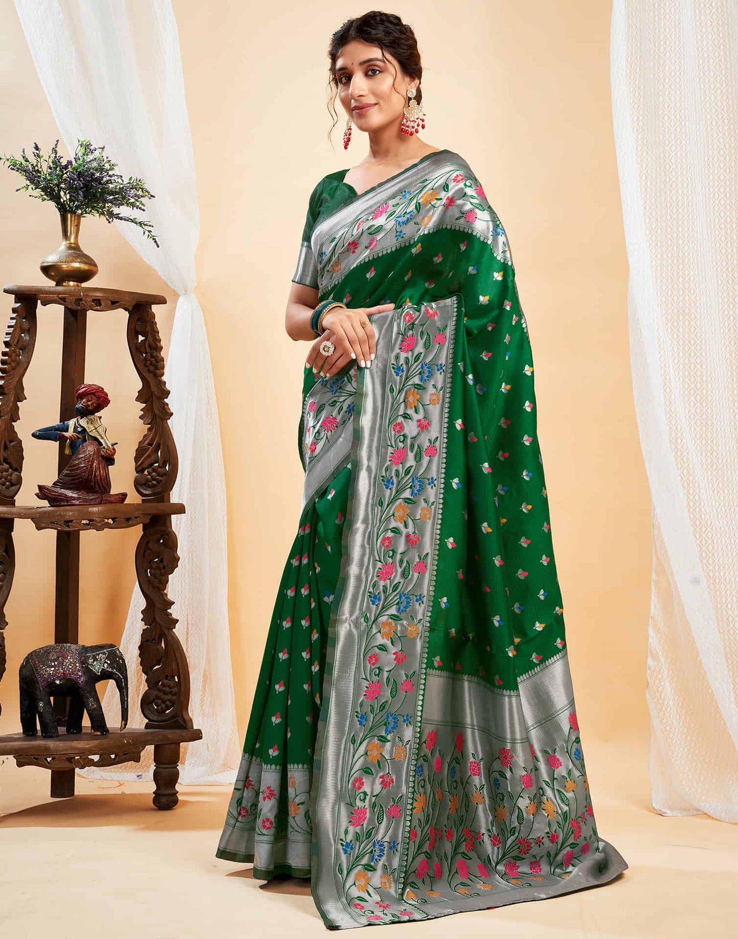 Mysaree Jacquard Saree — Blooming Elegance Collection