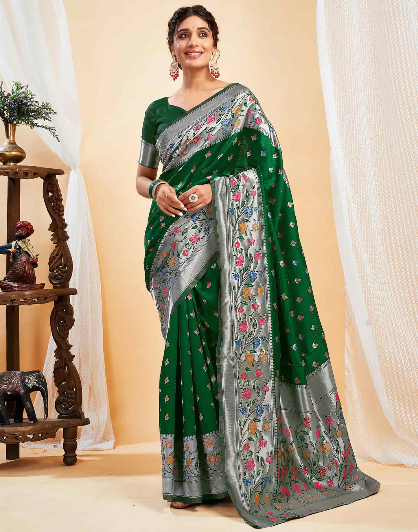 Mysaree Jacquard Saree — Blooming Elegance Collection