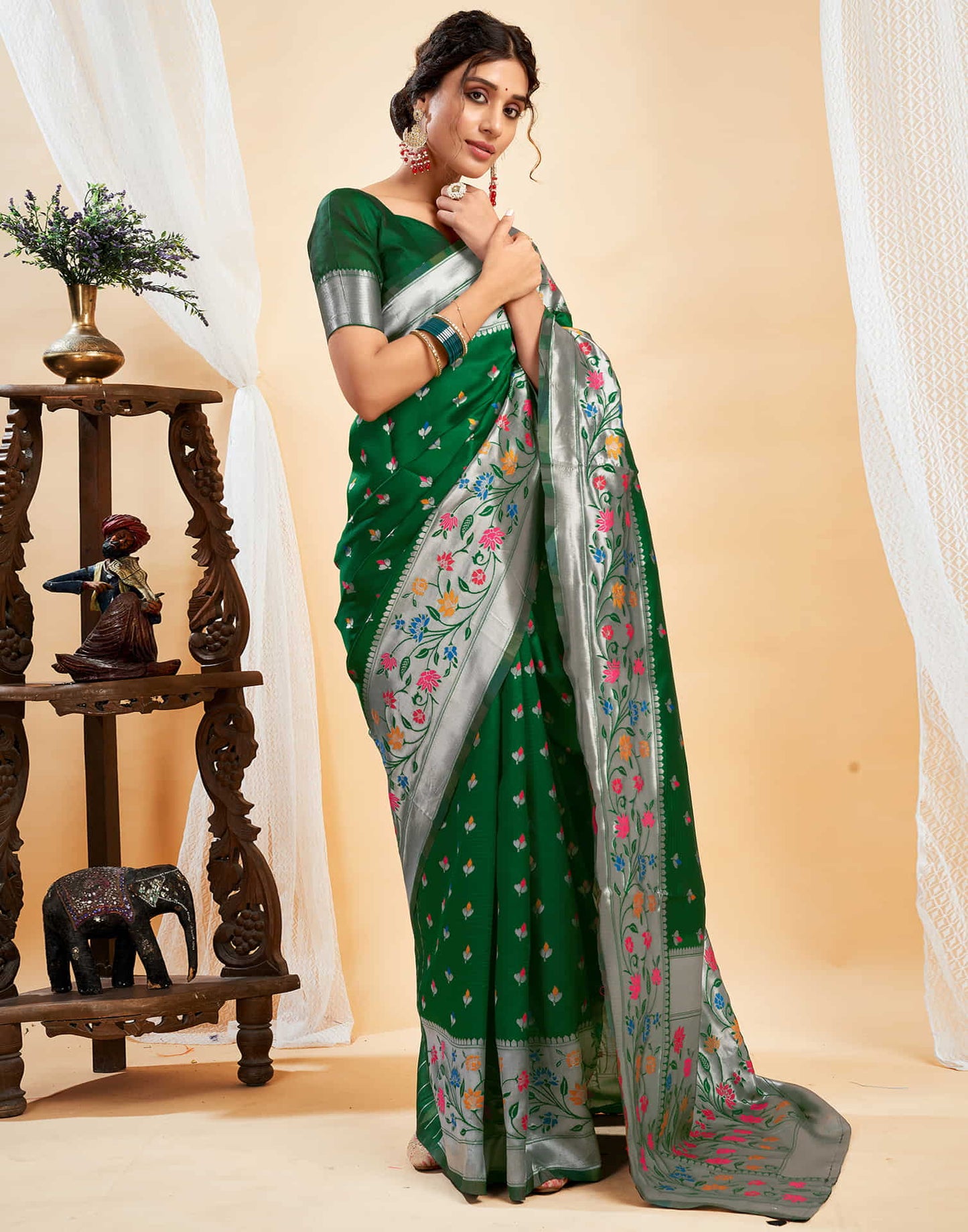 Mysaree Jacquard Saree — Blooming Elegance Collection