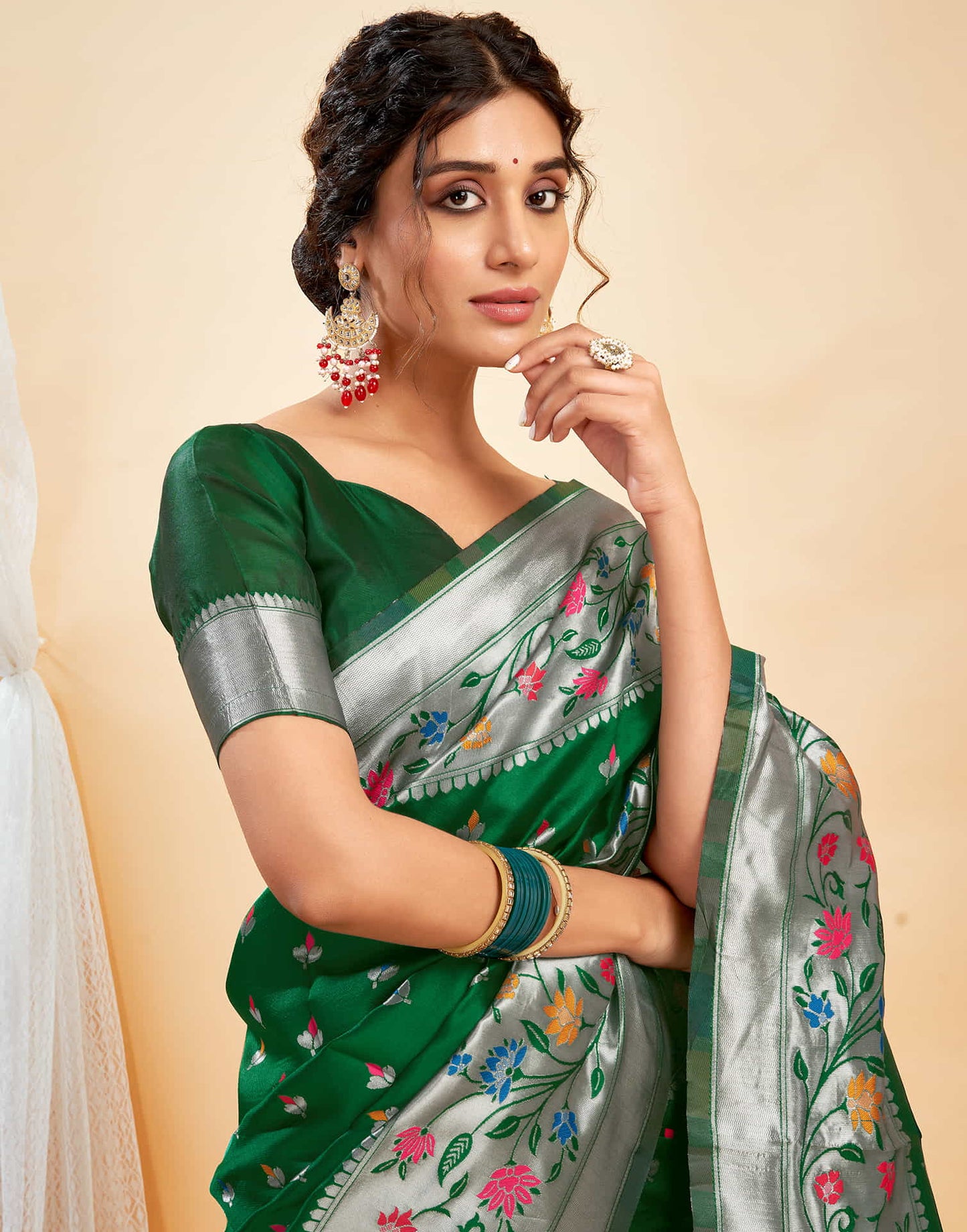 Mysaree Jacquard Saree — Blooming Elegance Collection