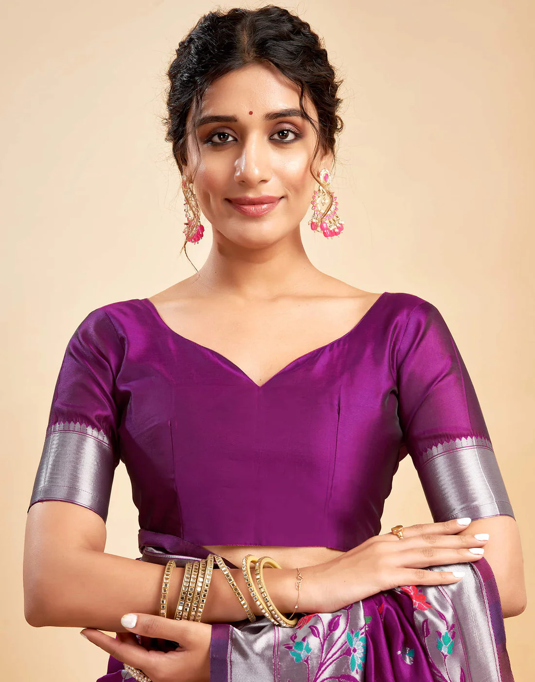 Mysaree Jacquard Saree — Royal Bloom Elegance
