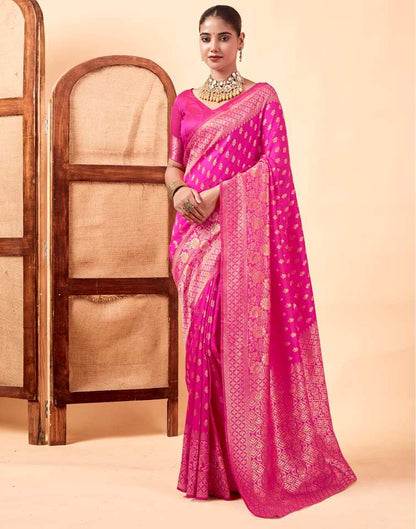 MySaree Royal Blue Jacquard Saree – Silver Zari Butti & Floral Weave