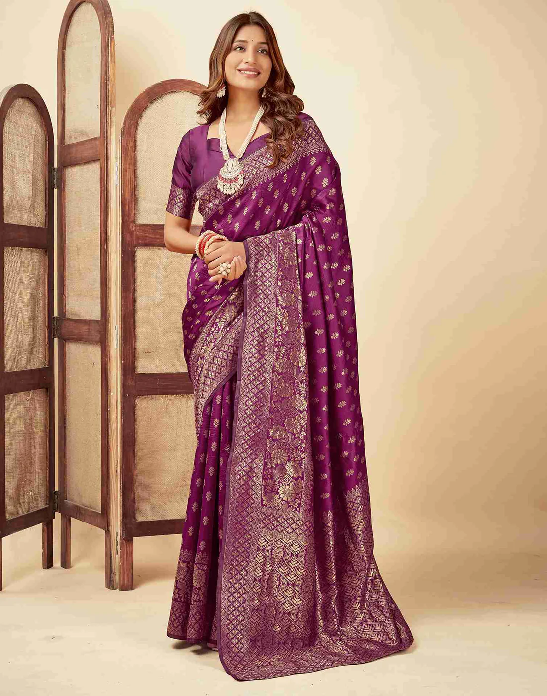MySaree Royal Blue Jacquard Saree – Silver Zari Butti & Floral Weave