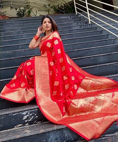 Mysaree Silk Saree — Crimson Royal Zari Elegance