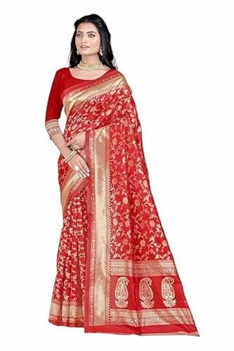 Mysaree Silk Saree — Scarlet Regal Vine