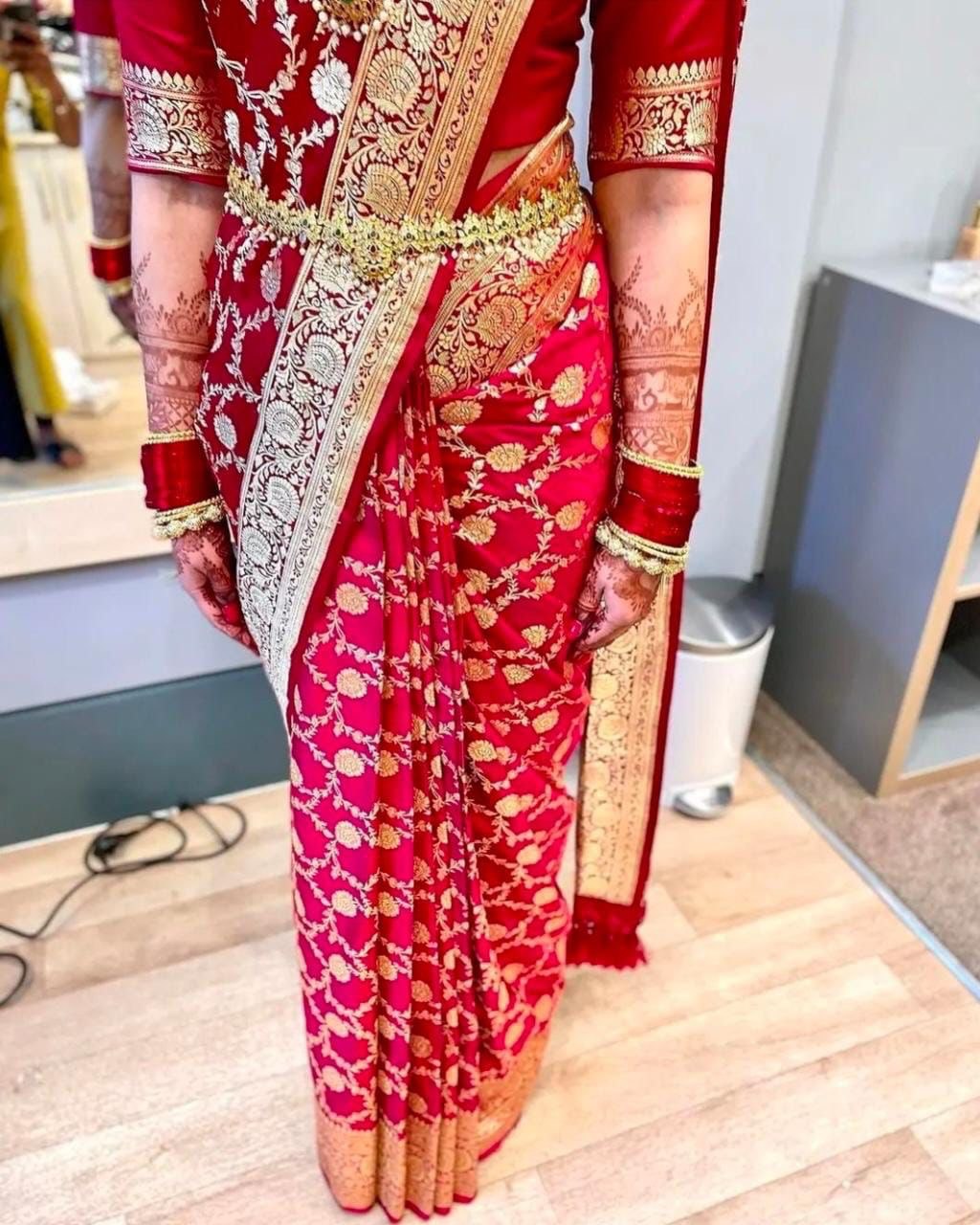 MySaree Premium Soft Lichi Silk Jacquard Saree with Rich Pallu & Unstitched Blouse