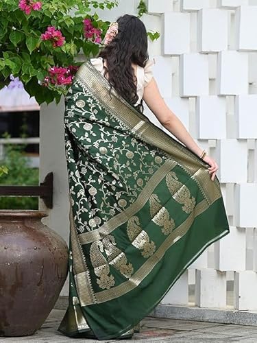 Mysaree Silk Saree — Forest Bloom Zari Elegance