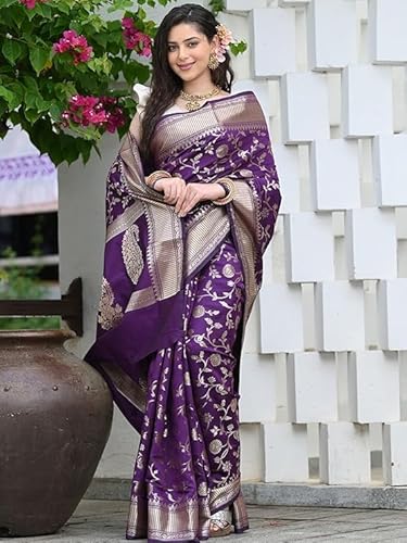 Mysaree Silk Saree — Royal Plum Heritage Weave