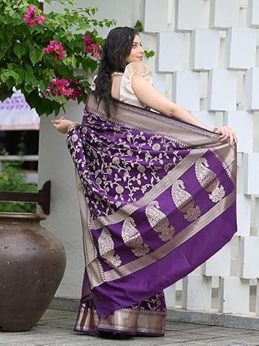 Mysaree Silk Saree — Royal Plum Heritage Weave