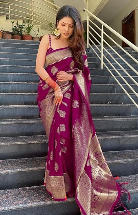 Mysaree Silk Saree — Royal Orchid Zari Elegance