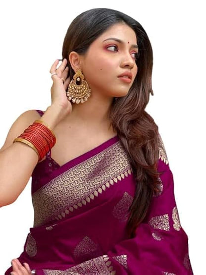 Mysaree Silk Saree — Royal Orchid Zari Elegance