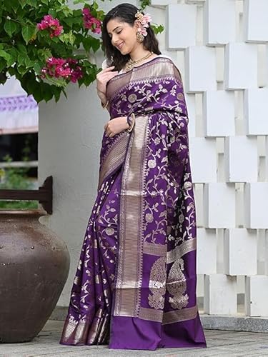 Mysaree Silk Saree — Royal Plum Heritage Weave
