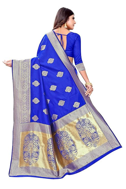 Mysaree Jacquard Saree — Regal Azure Zari Collection
