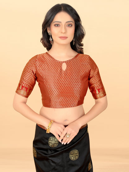 MySaree Soft Lichi Silk Jacquard Saree with Rich Pallu & Unstitched Blouse – Premium Festive Wear