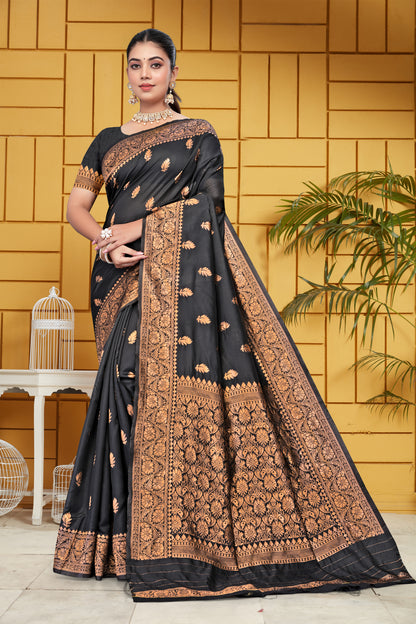 Mysaree Silk Saree — Royal Orchid Zari Elegance