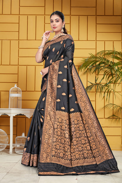 Mysaree Silk Saree — Royal Orchid Zari Elegance