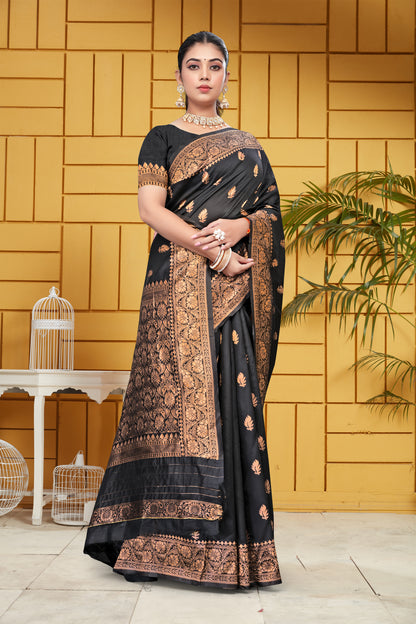 Mysaree Silk Saree — Royal Orchid Zari Elegance