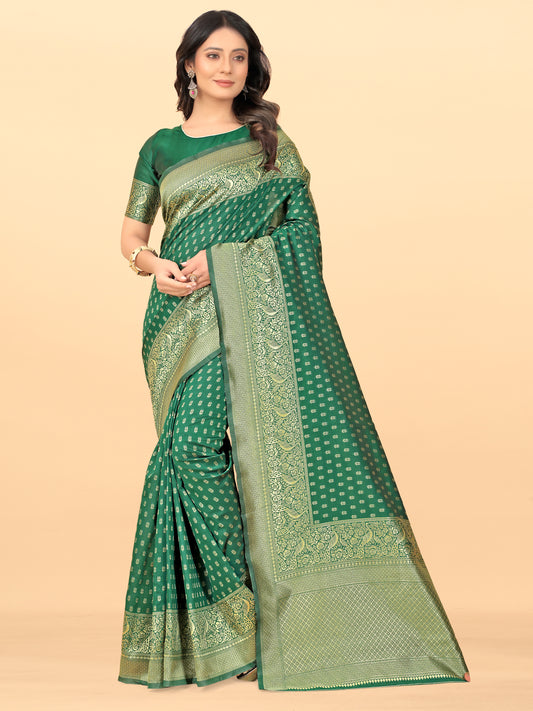 MySaree Elegant Jacquard Silk Saree with Exclusive Blouse Piece