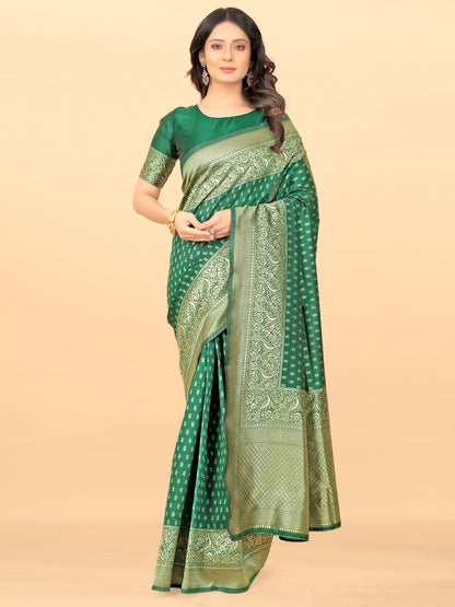 MySaree Elegant Jacquard Silk Saree with Exclusive Blouse Piece