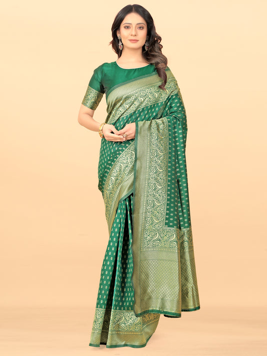 MySaree Elegant Jacquard Silk Saree with Exclusive Blouse Piece