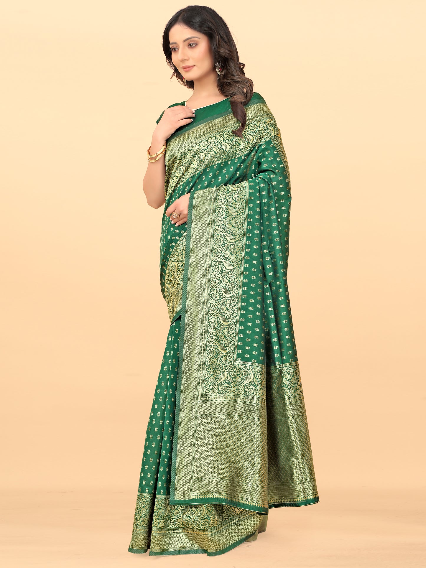 MySaree Elegant Jacquard Silk Saree with Exclusive Blouse Piece