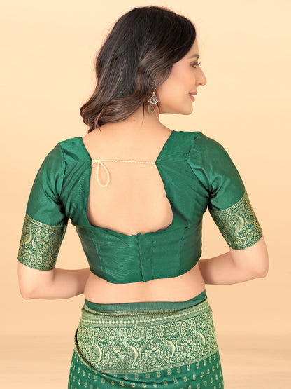 MySaree Elegant Jacquard Silk Saree with Exclusive Blouse Piece