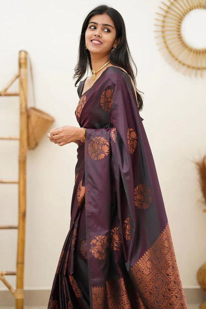 MySaree Elegant Jacquard Silk Saree with Rich Pallu & Designer Blouse