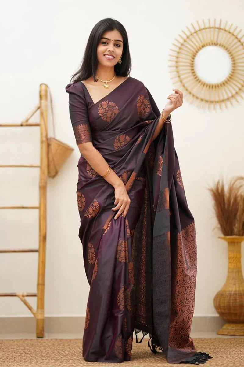 MySaree Elegant Jacquard Silk Saree with Rich Pallu & Designer Blouse