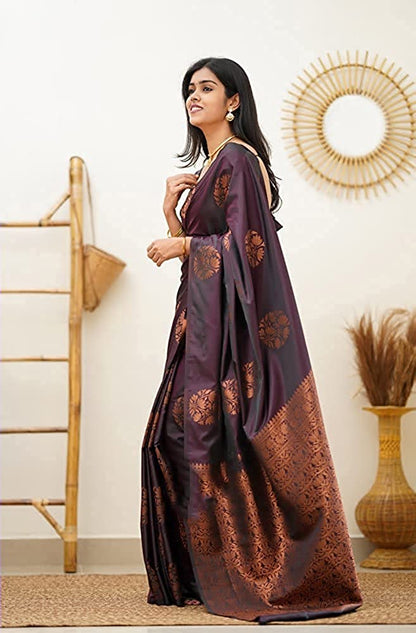 MySaree Elegant Jacquard Silk Saree with Rich Pallu & Designer Blouse