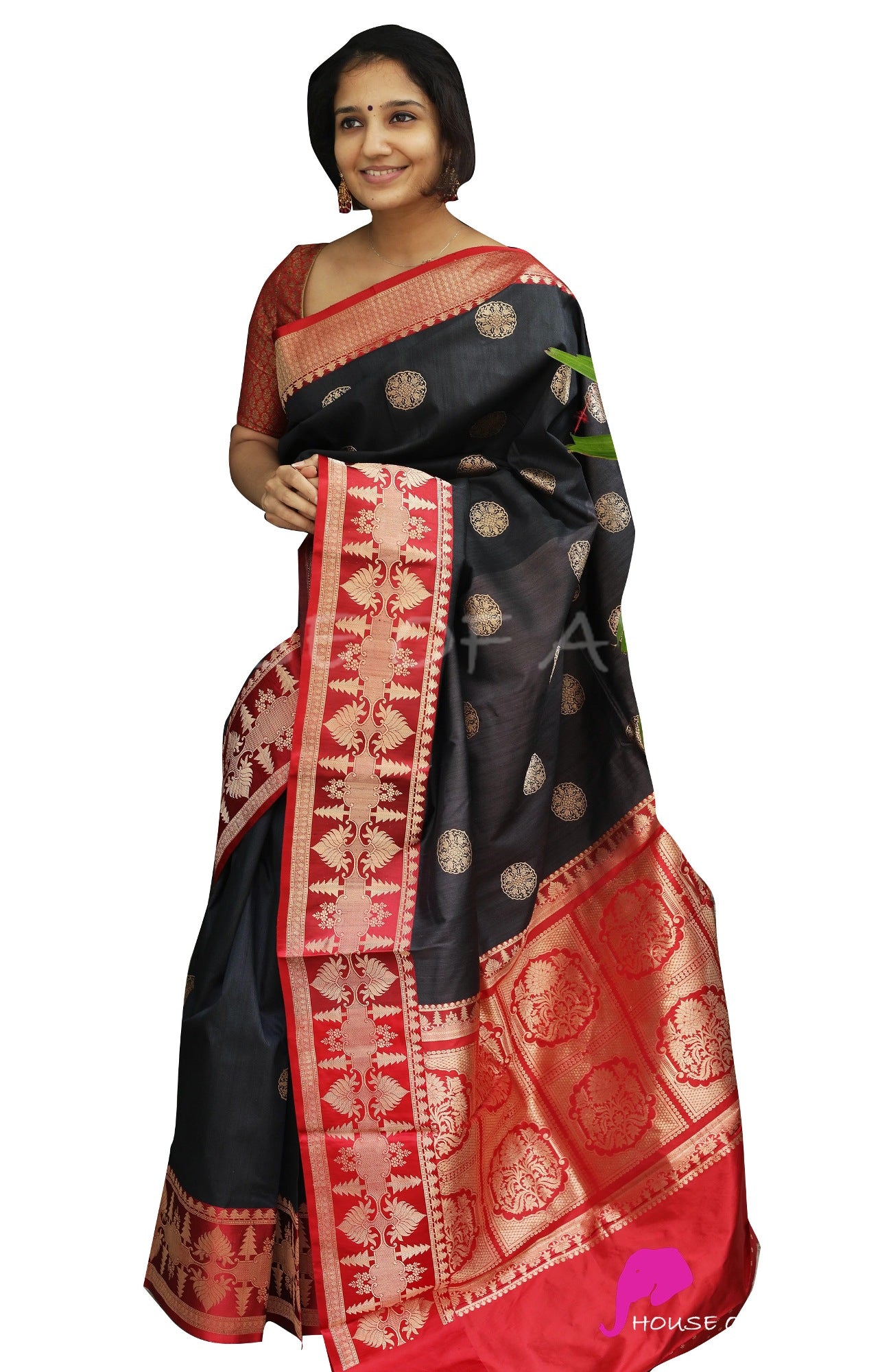 MySaree Soft Lichi Silk Jacquard Saree with Rich Pallu & Unstitched Blouse – Premium Festive Wear
