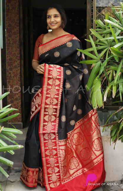 MySaree Soft Lichi Silk Jacquard Saree with Rich Pallu & Unstitched Blouse – Premium Festive Wear