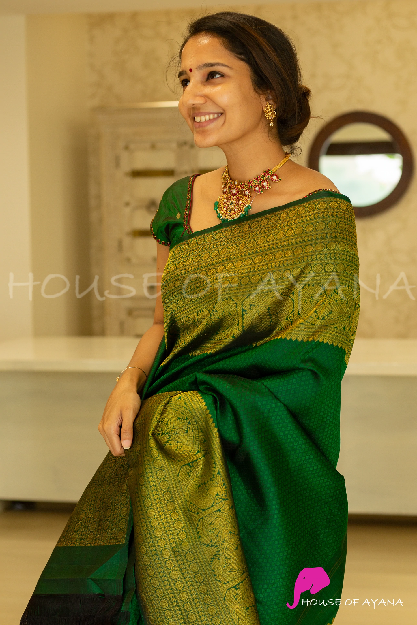 MySaree Designer Soft Lichi Silk Saree with All-Over Jacquard Work & Rich Pallu