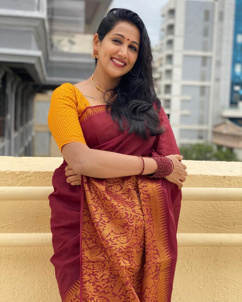 MySaree Soft Lichi Silk Jacquard Saree with Rich Pallu & Unstitched Blouse – Elegant Festive Wear